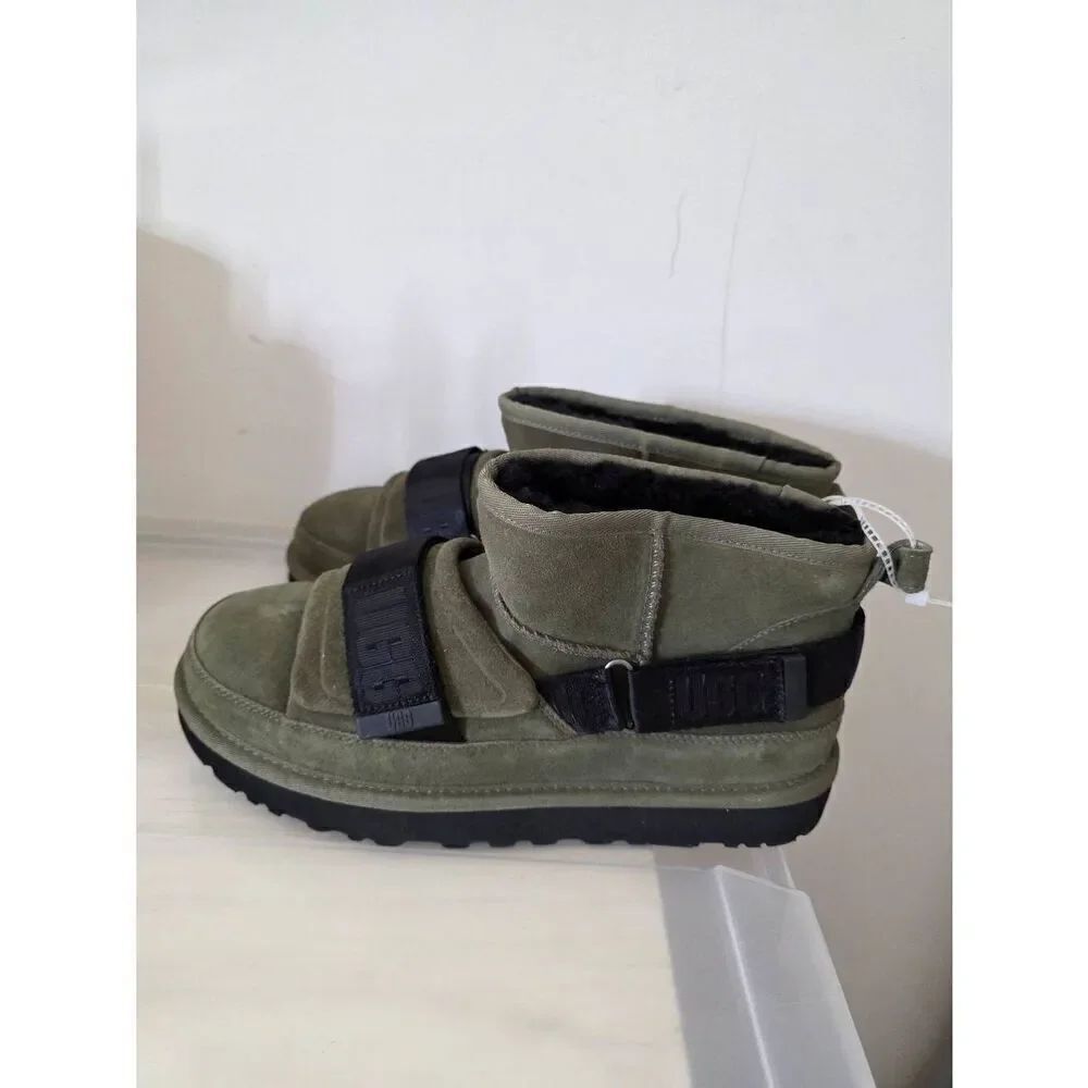 UGG CLASSIC ULTRA MINI HYBRID BURNT OLIVE SUEDE WINTER WOMEN'S BOOTS SIZE US 11